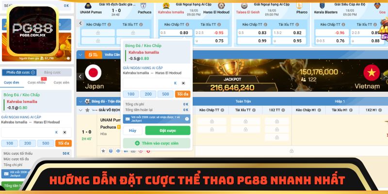 Hướng dẫn đặt cược thể thao PG88 nhanh nhất